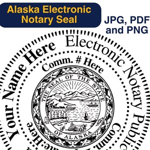 Alaska Customizable Digital Round, Circular Notary Public Seal, Notary Stamp, Notary Gear, Notary Supplies, Perfect for Remote Notaries