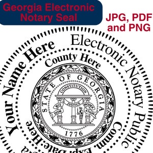 Sello de notario público digital personalizable de Georgia, sello de notario, material de notario, suministros de notario, perfecto para notarios remotos