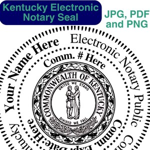 Kentucky Customizable Digital Round, Circular Notary Public Seal, Notary Stamp, Notary Gear, Notary Supplies, Perfect for Remote Notaries