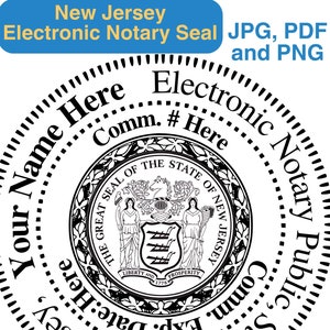New Jersey Customizable Digital Round, Circular Notary Public Seal, Notary Stamp, Notary Gear, Notary Supplies, Perfect for Remote Notaries