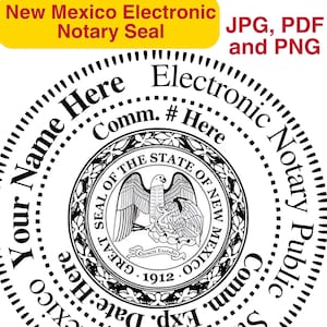New Mexico Customizable Digital Round, Circular Notary Public Seal, Notary Stamp, Notary Gear, Notary Supplies, Perfect for Remote Notaries