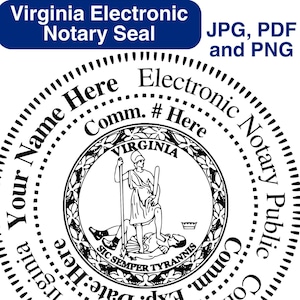 Sello de notario público digital personalizable de Virginia, sello de notario, material de notario, suministros de notario, perfecto para notarios remotos