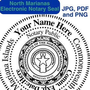 North Marianas Customizable Digital Round,Circular Notary Public Seal, Notary Stamp, Notary Gear, Notary Supplies, Perfect for Remote Notary