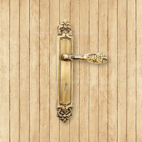 Brass Casting Door Handle Set, Decorative, Vintage