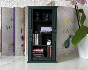 3D Gedrucktes Fleur de Lis Mini Bücherregal | Miniatur Bücherschrank für Mini Bücher