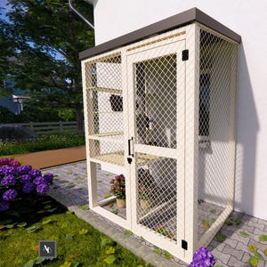 DIY Outdoor Catio Plans for Cats | Small Wooden Cat Enclosure | Easy Weekend Build Cat Patio | Printable PDF Cat House Plans