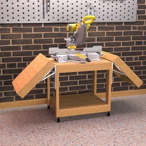 Miter Saw Table Workbench Plans, Mobile Miter Saw Table Plans, Dewalt table saw plans, Woodworking Plans, Miter Saw Bench - Digital plans