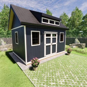 12x16 Manor Roof Shed Plans: DIY Building Guide (PDF)