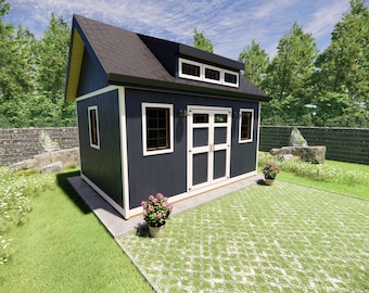 Shed Plans 12x16 Shed House Plan Shedplan Tiny House Plan Guest House Plans Backyard plan Shed Build Plan Shed Design Plans Manor Shed plan