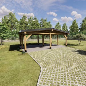 Modern 2-Car Carport Plan: DIY Garage Building (PDF)