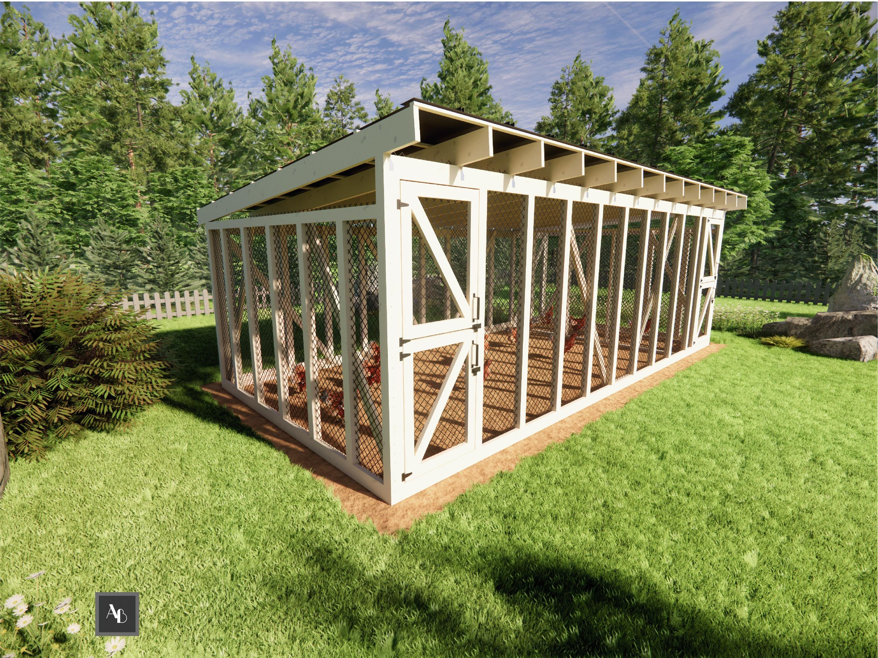 12x24 Chicken Coop Plans With Run and Roof | DIY Backyard Chicken