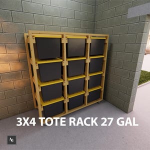 27 Gallon Tote Storage Solution DIY Tote Rack Tote Storage Rack for Garage Storage DIY Wood Custom Storage Plans