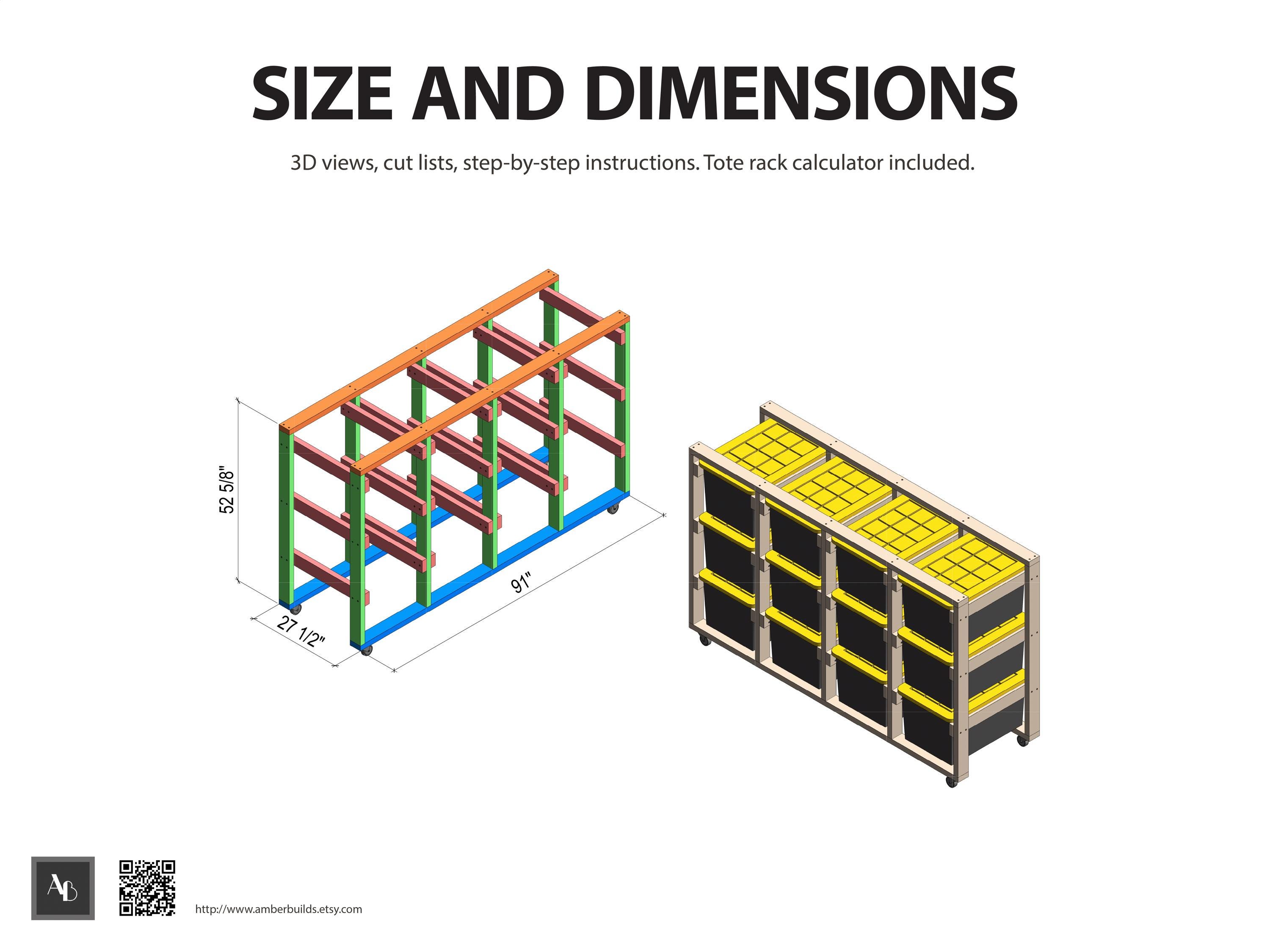 DIY 4x3 Tote Rack Plans Tote Rack Calculator Tote Rack Storage Plan ...