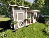 Chicken Coop 10 chickens Modern Chicken Coop with run  DIY Chicken Coop plan Cheap Chicken coop DIY Chicken Run Plans Walk in Chicken Coop