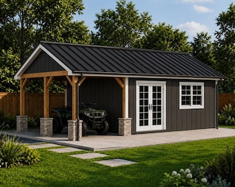 16x30 Shed Plans, Backyard Studio Workshop Blueprints (PDF Download) Tiny house plans