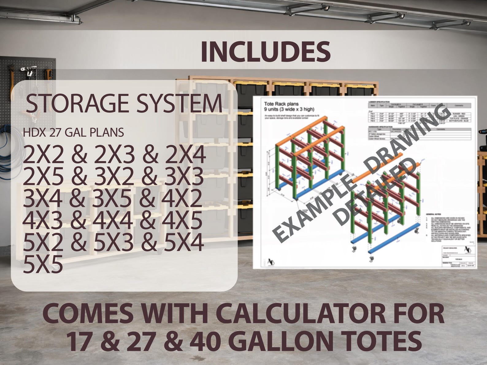Diy Material Rack Plan.pdf HDX 27 Gallon Tote Rack Plans PDF | DIY Garage Storage Organizer | Step ...