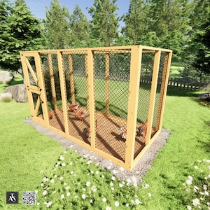 DIY Chicken Run Plans 6x12 for 10 Chickens Plans Chicken Run Chicken Pen Plans PDF Download Chicken Coop Runs Easy chicken coop run