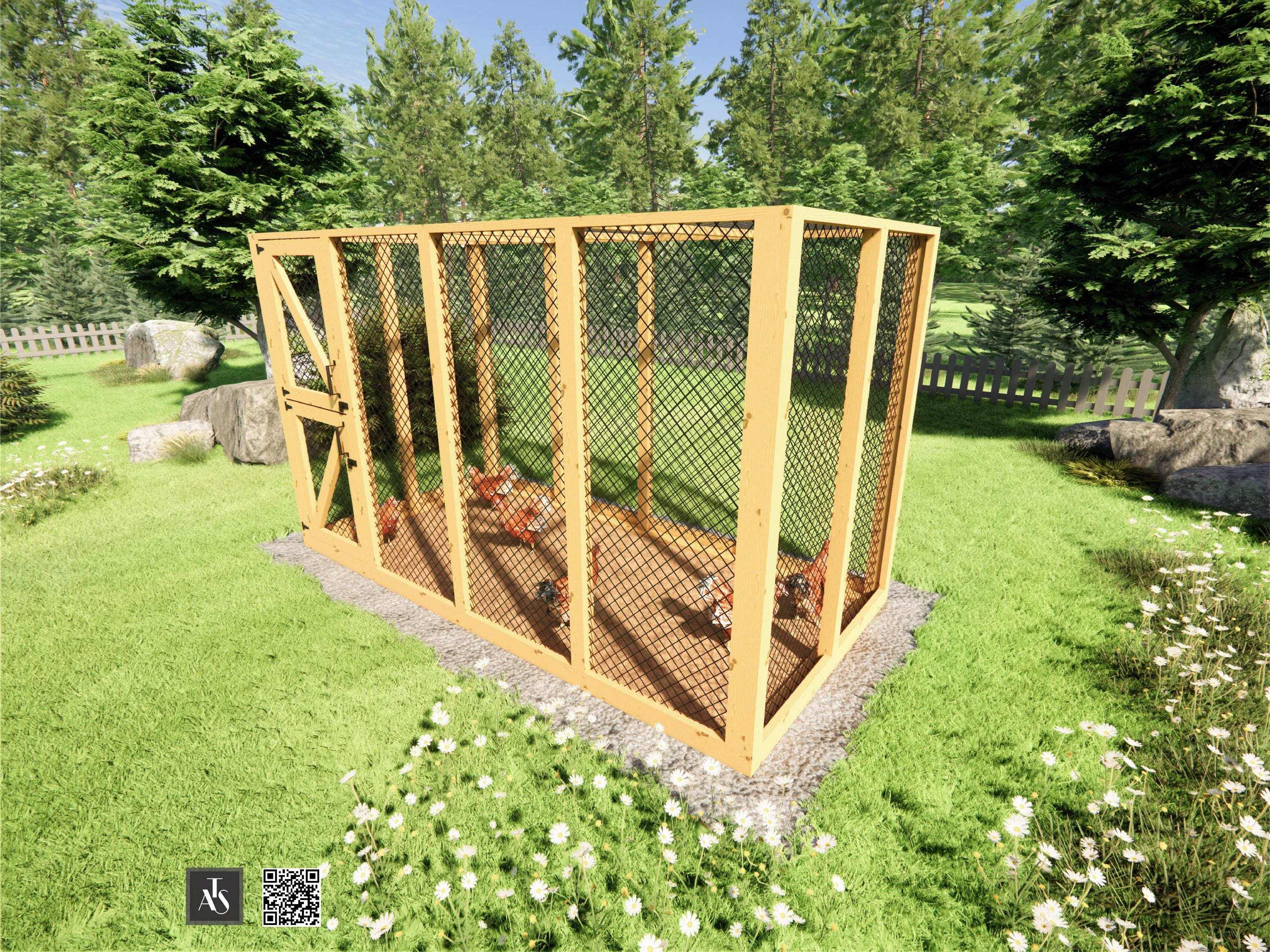Plans d'enclos pour poulets DIY 6 x 12 pour 10 poulets Plans d'enclos pour poulaillers Télécharger le PDF Enclos pour poulaillers Enclos de poulailler