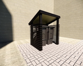 DIY Outdoor Trash Bin Storage Shed Plans (PDF)