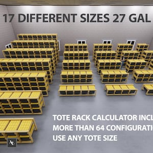 DIY Tote Rack Plans 27 Gallon Tote Rack Plans Tote Rack Storage Plan Garage Storage Organizer Tote Garage Storage plan Tote Rack Calculator