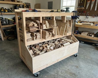 Mobile Wood Storage Cart 3x4 Plans Wood Storage rack DIY rack plans Garage storage rack plans Woodstorage (Digital Printable PDF)