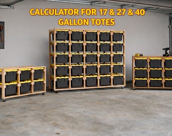 Mobile Tote Storage Rack for 27 Gallon Bins | Rolling Garage Organizer Shelf | Heavy Duty DIY Storage System | Tote Calculator