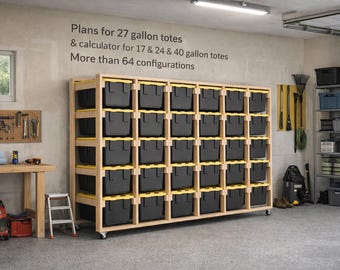 Heavy Duty 27 Gallon Tote Shelf Rack on Wheels | Portable Storage Bin Tower | Garage Storage Organizer