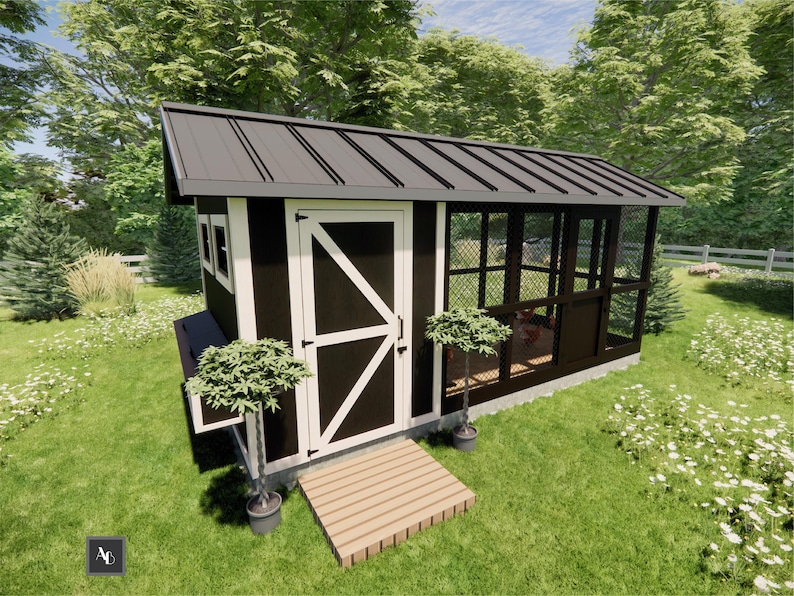 Walk in Chicken Coop Plans With Run | DIY Chicken Coop With Enclosure ...