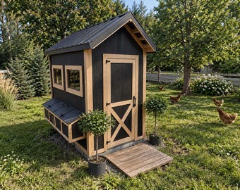 Farmhouse Chicken Coop Plans | Modern Hen House DIY (PDF)