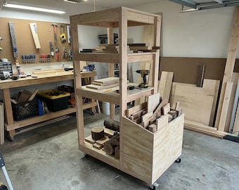Workshop Storage Rack DIY Plans Space-Saving Garage Organizer Build Woodworking Storage Shelf Plans  DIY Workshop Organizer Scrap Wood Rack