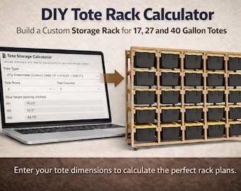 Tote rack calculator |"Rolling 27 Gallon Storage Bin Organizer | Mobile Tote Shelving Rack | Garage & Basement Storage Solution