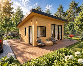 Tiny House Plans | 287 Sq Ft Small House Plans | DIY Tiny Home Blueprint | PDF Building Plans with Material List, Electrical & Plumbing Plan