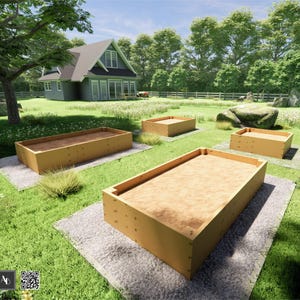 DIY Erhöhtes Gartenbett 100x200 Gartenbett 4x4 DIY Hinterhof plant Holzpflanzer Kasten Gemüsegarten Sofortiger Download DIY Garten