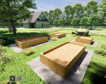 DIY Raised Garden Bed Plans: 4x4, 4x6, 4x8 Wooden Planter Box (PDF Download)