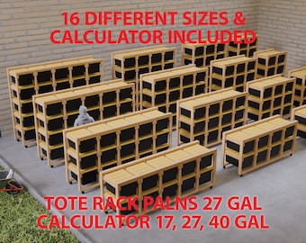 Mobile Tote Storage Rack | 27 Gallon Storage Tote Rack Plans | DIY Tote Rack | Tote Rack Plans | Garage Storage rack | Tote Rack Calculator