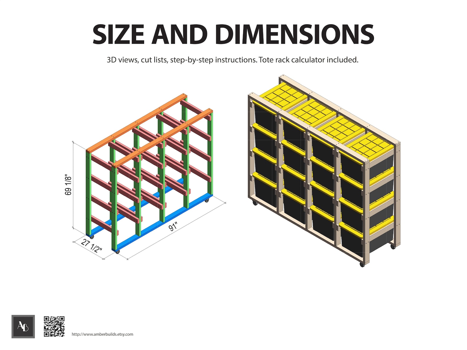 Site Plan Rack DIY 4x4 Tote Rack Planstote Storage Rack, DIY Plans, 27 Gallon Tote ...