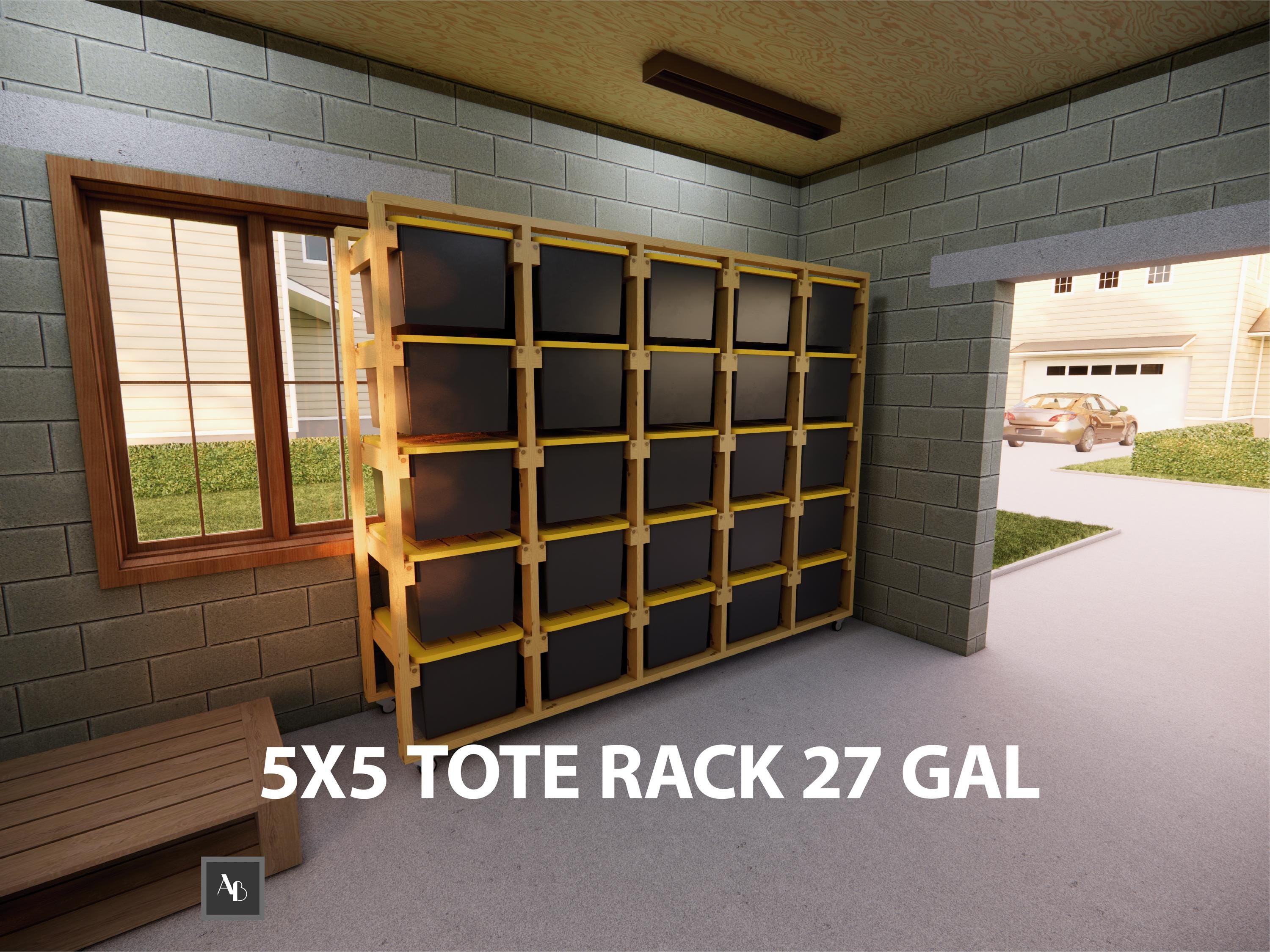 5x5 Tote Rack Plans Diy Storage Tote Plans 27 Gallon Tote Rack Plans ...