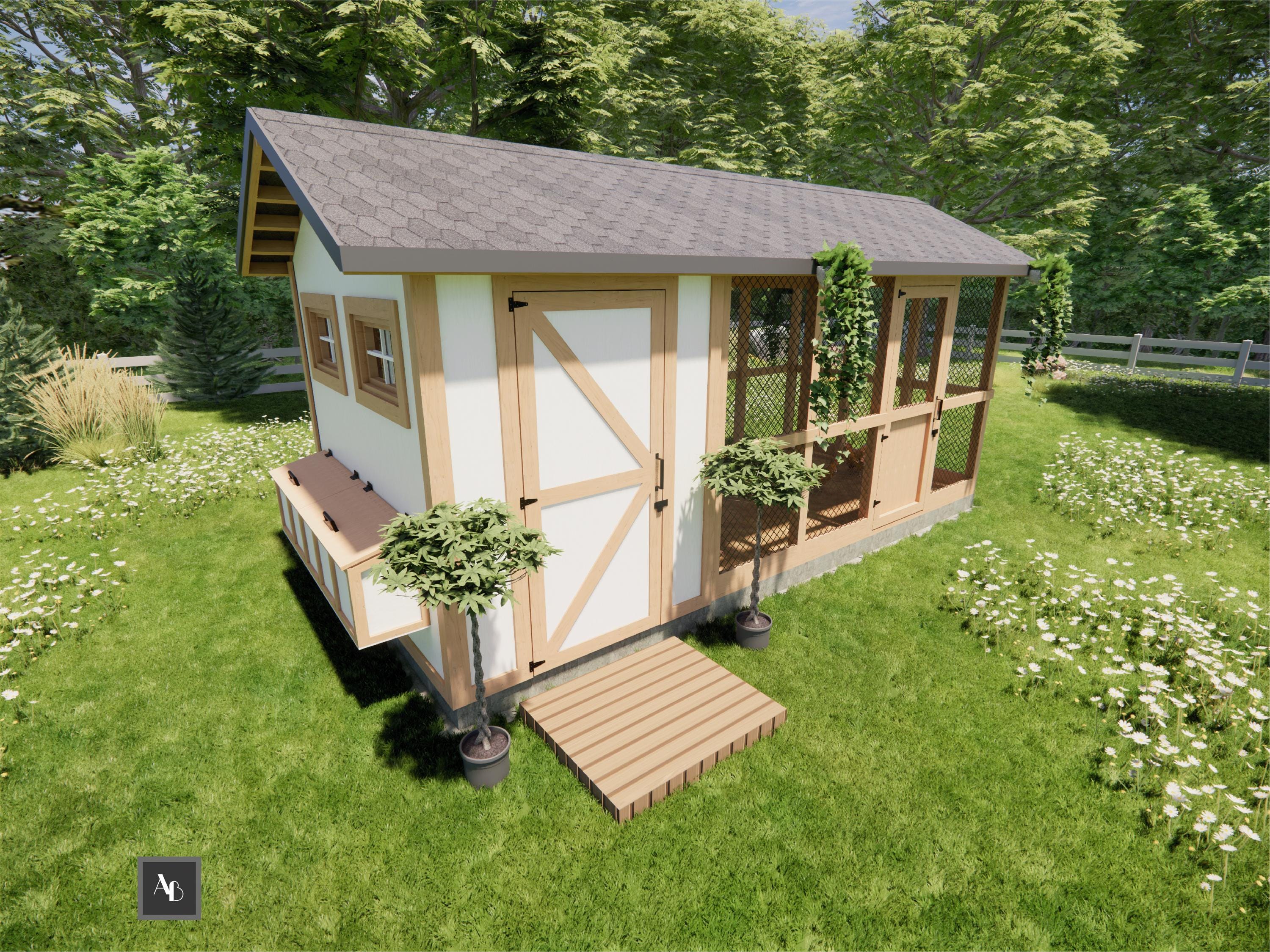 Modern Chicken Coop Plans DIY Chicken Coop Build Plans Chicken Run Plans Easy Chicken Coops Shed Plans Walk in Coop Plans Chicken run
