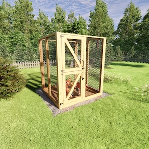 DIY Chicken Run Plans 6x6 for 5 Chickens Plans Chicken Run Chicken Pen Plans PDF Download Chicken Coop Runs Easy Chicken Coop Run