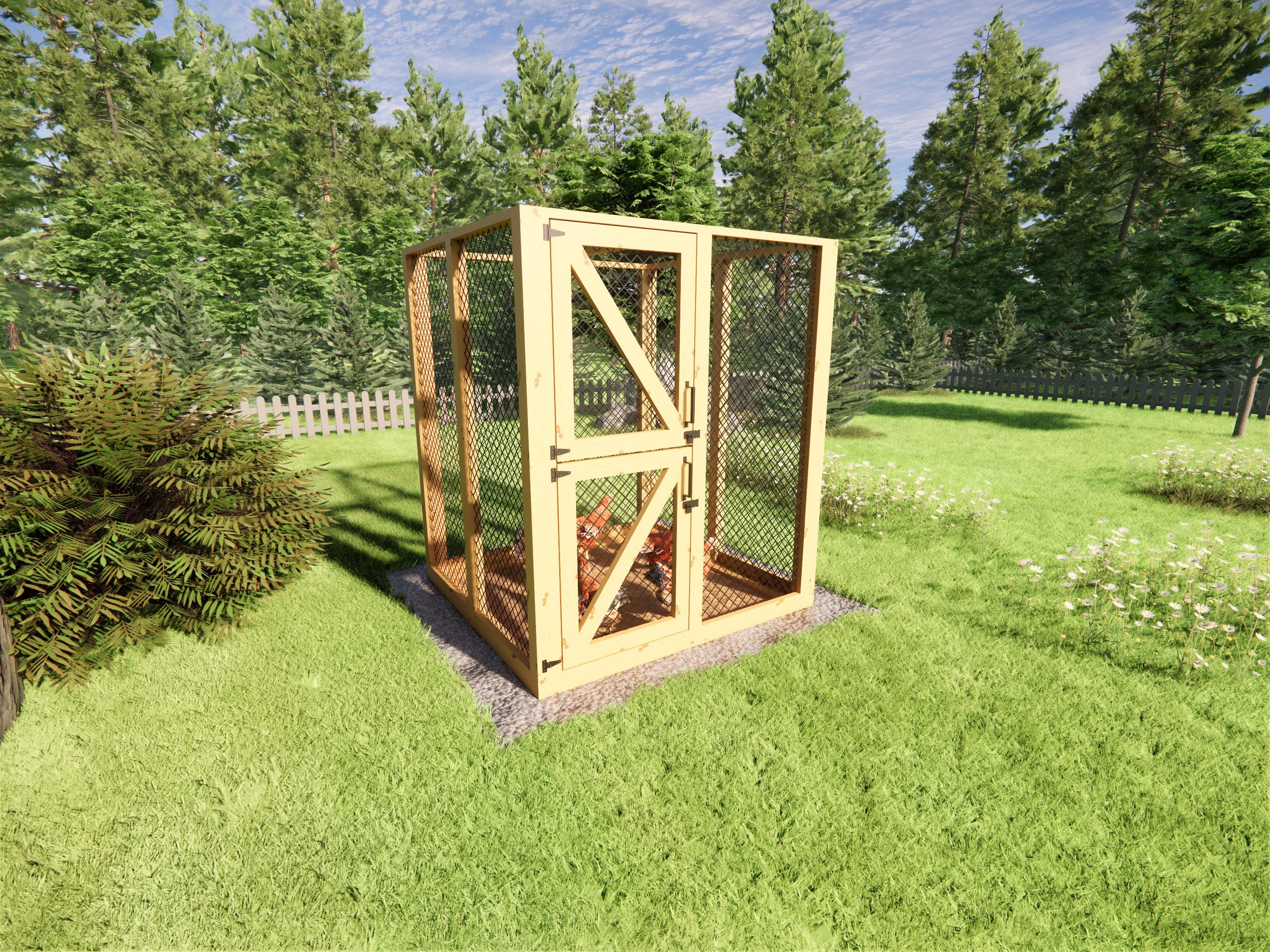 Plans d'enclos pour poulaillers DIY 6 x 6 pour 5 poulets Plans d'enclos pour poulaillers pour poulailler à téléchargement PDF Enclos pour poulaillers