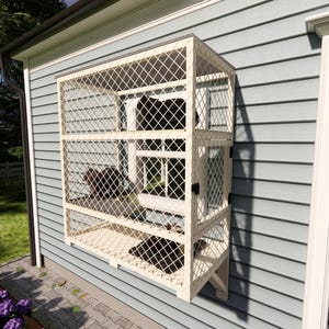 DIY Window catio plans Outdoor cat house plan Catio cat house plans DIY plans DIY Outdoor Cat Enclosure Catio 6x4 Cat window perch