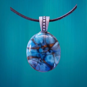 Blue glass pendant necklace, Harrach 171
