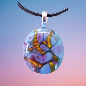 Blue glass pendant necklace, Harrach 164