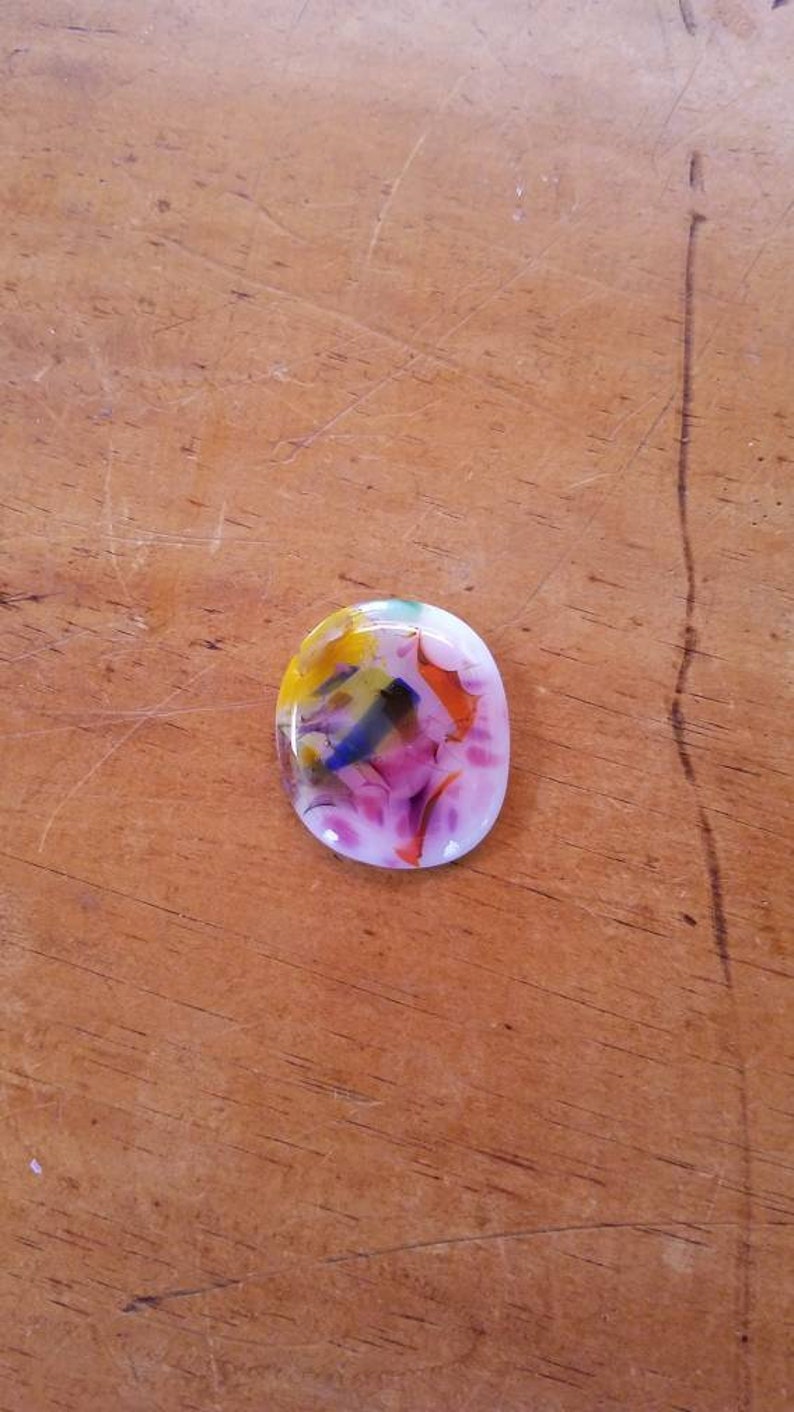 Sweet colorful fused glass Cabochon