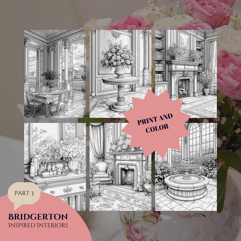 Bridgerton Inspired Coloring Pages (Set Of 4), Dearest