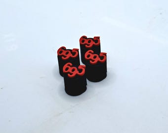 Abarth Valve Caps 695 - 3 Dimensional Profiled- 3D Printed