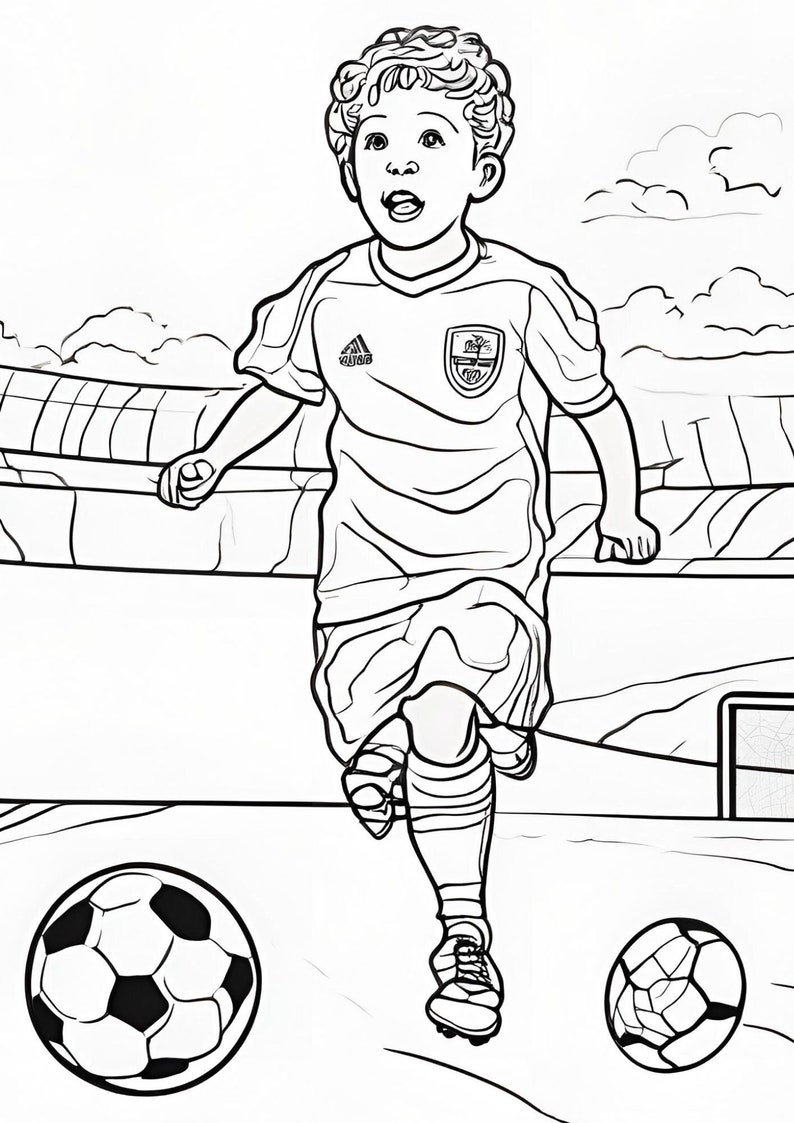 10x Printable Coloring Pages Soccer for Kids Coloring Pages Football