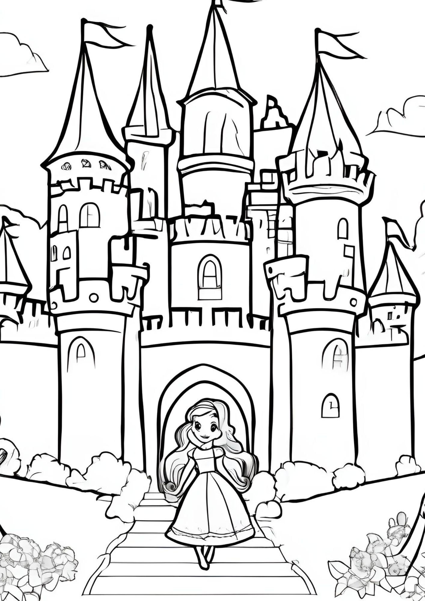15x Printable Coloring Pages Princess and Castle Coloring Pages Kids