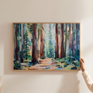 Walddruck | Pazifischer Nordwesten Redwood Bäume | Druckbare Kunst Wald | Wandern Weg Print | Sequoia Nationalpark | Rotholzwald