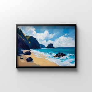 Coastal Cliffs Art Print | Coastline Wall Art | Rocky Shoreline Print | Printable Seaside Art | Ocean Wall Art | Marine Print | Beach Art
